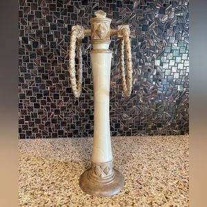Brunswick Towel Tree, Natural Marble/Stone, 13.5” Tall